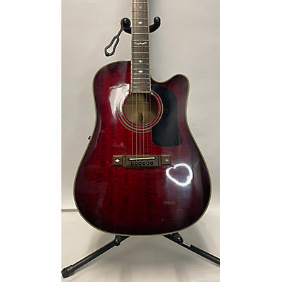 Washburn Used Washburn D-17CE Wine Red Acoustic Electric Guitar