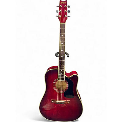 Used Washburn D-17CE Wine Red Acoustic Electric Guitar