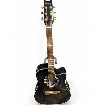 Used Washburn D100CEB Black Acoustic Electric Guitar