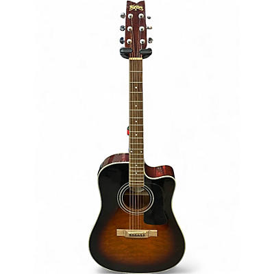 Used Washburn D10CEQ 2 Color Sunburst Acoustic Electric Guitar