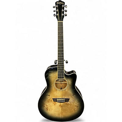 Used Washburn DFBACEB ASH BURL Acoustic Electric Guitar