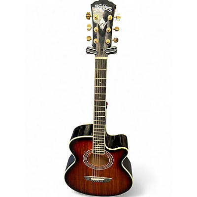Used Washburn EA55GA Tobacco Burst Acoustic Electric Guitar