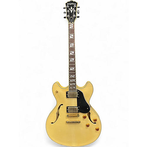 Used Washburn HB35 Yellow Hollow Body Electric Guitar Yellow