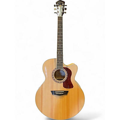 Used Washburn HJ40SCE Heritage Jumbo Natural Acoustic Electric Guitar
