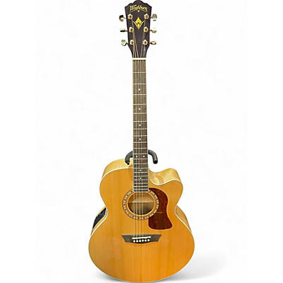 Used Washburn HJ40SCE Natural Acoustic Electric Guitar