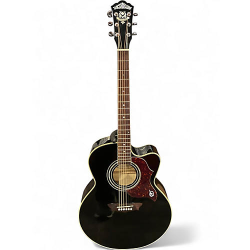 Used Washburn J28SCE Black Acoustic Electric Guitar Black