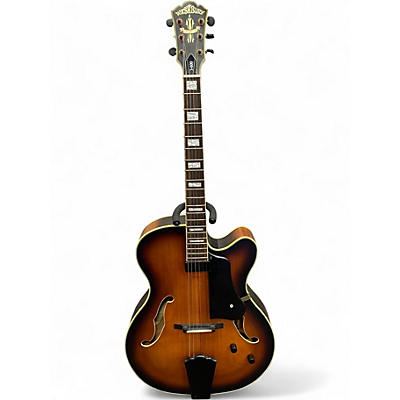 Used Washburn J600 Jazz Venetian 2 Color Sunburst Hollow Body Electric Guitar