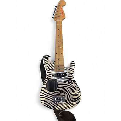 Used Washburn Little Lyon Black and White Electric Guitar