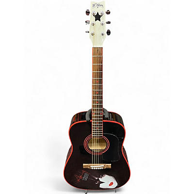 Used Washburn Paul Stanley Signature PS9B Black and Red Acoustic Guitar
