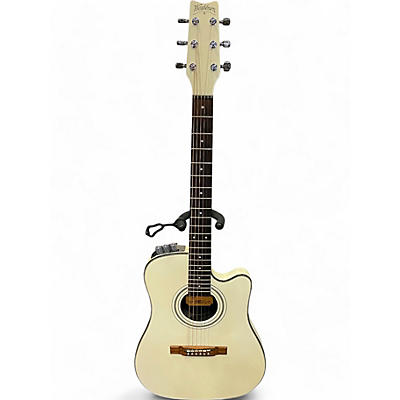 Used Washburn SBF24 White Acoustic Electric Guitar