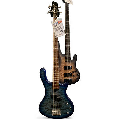 Used Washburn TAURUS T14 LEAPORD PRINT BLUE Electric Bass Guitar