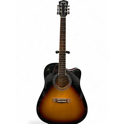 Used Washburn WA90CE 2 Color Sunburst Acoustic Electric Guitar