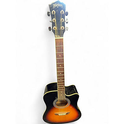 Used Washburn WA90CE 2 Color Sunburst Acoustic Electric Guitar