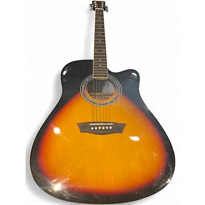 Used Washburn WA90CE 3 Color Sunburst Acoustic Electric Guitar