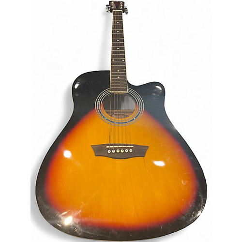 Used Washburn WA90CE 3 Color Sunburst Acoustic Electric Guitar 3 Color Sunburst