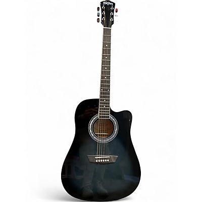 Used Washburn WA90CE Trans Black Acoustic Electric Guitar