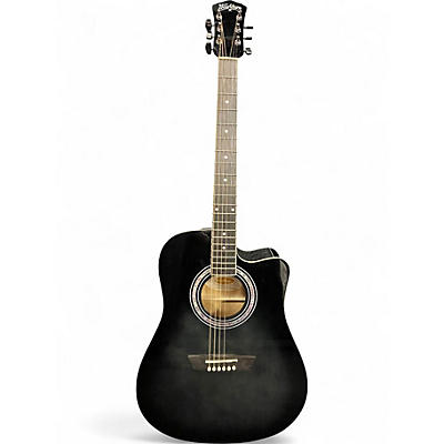 Used Washburn WA90CE Trans Black Acoustic Electric Guitar