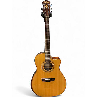 Used Washburn WCG20SCE Natural Acoustic Electric Guitar