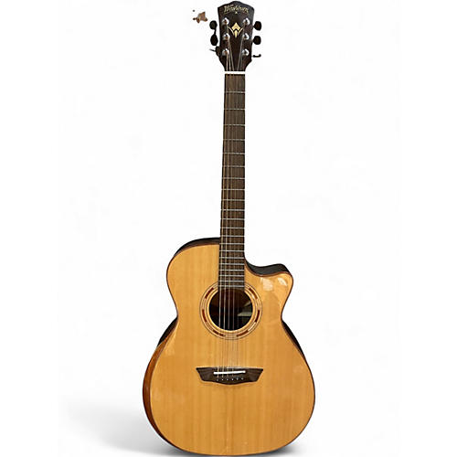 Used Washburn WCG22SCE Natural Acoustic Electric Guitar Natural