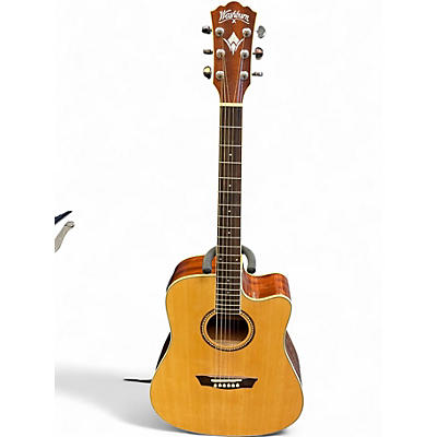 Used Washburn WD12SCE Natural Acoustic Electric Guitar