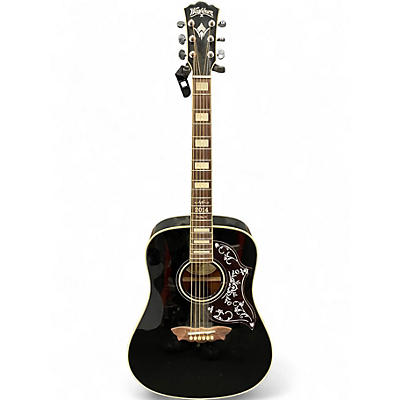 Used Washburn WD2014L LTDBE Black Acoustic Electric Guitar
