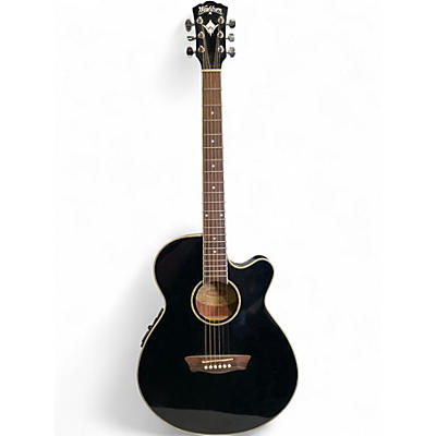 Used Washburn WG8CE B Black Acoustic Electric Guitar