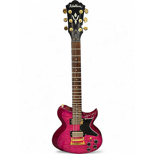 Used Washburn WI-64DL Trans Purple Solid Body Electric Guitar Trans Purple