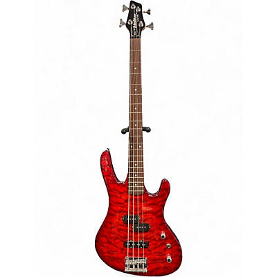 Used Washburn XB102 BASS Trans Red Electric Bass Guitar