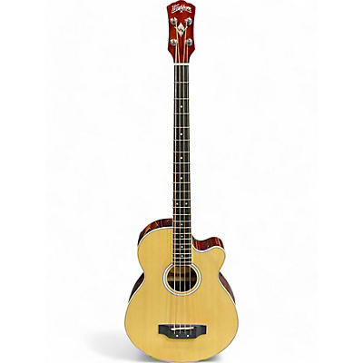 Washburn Used Washburn ab5KA Natural Acoustic Bass Guitar