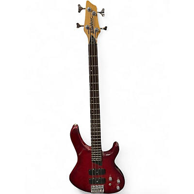 Used Washburn xb-400 Trans Red Electric Bass Guitar