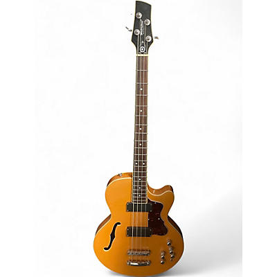 Used Waterstone Semi Hollow  Natural Electric Bass Guitar