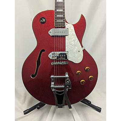 Waterstone Used Waterstone Semi Hollow Red Sparkle Hollow Body Electric Guitar