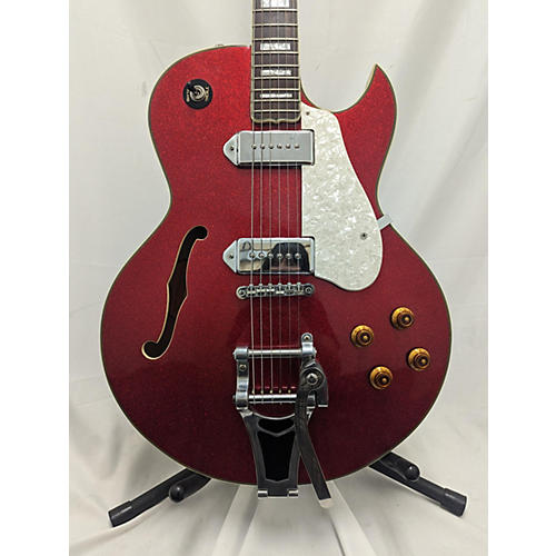 Waterstone Used Waterstone Semi Hollow Red Sparkle Hollow Body Electric Guitar Red Sparkle