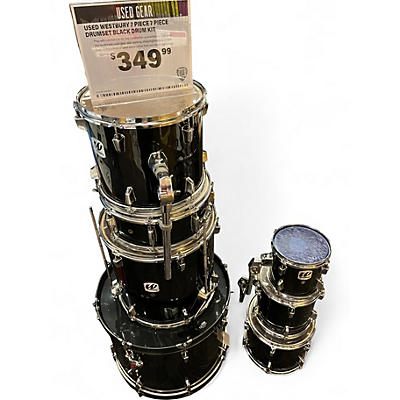 Used Westbury 7 Piece 7 piece drumset Black Drum Kit