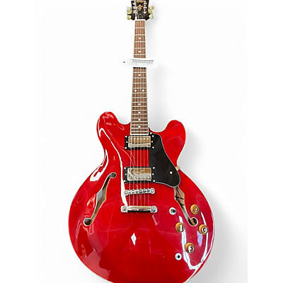 Used Wilkinson VSA500CR Cherry Hollow Body Electric Guitar