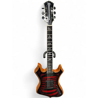 Used Wylde Audio NOMAD RED AND BLACK STRIPE Solid Body Electric Guitar
