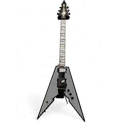 Used Wylde Audio Viking V Black with Silver Pinstripes Solid Body Electric Guitar