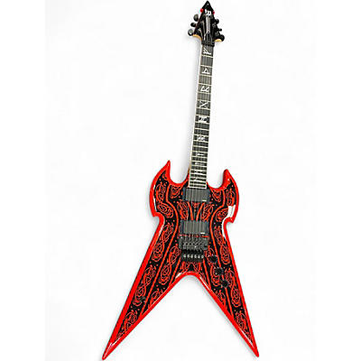 Used Wylde Audio Warhammer RED GRAPHIC Solid Body Electric Guitar