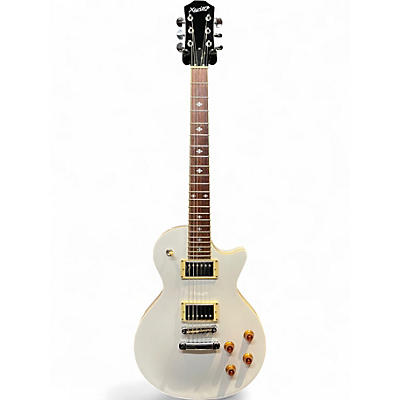Used Xaviere LP Copy Style White Solid Body Electric Guitar