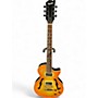 Used Xaviere PRO550 Yellow Burst Quilt Hollow Body Electric Guitar Yellow Burst Quilt