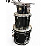 Used Yamaha 3 Piece Stage Custom Black Drum Kit Black