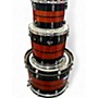 Used Yamaha 3 Piece Tour Custom black with red stripes Drum Kit black with red stripes