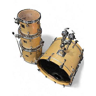 Used Yamaha 4 Piece Custom Absolute Red Pearl Natural Drum Kit