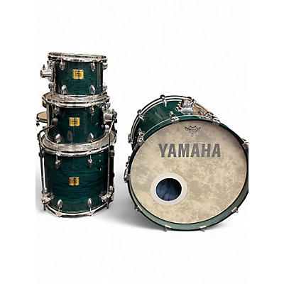Used Yamaha 4 Piece OAK CUSTOM GOLD BADGE MIJ Emerald Green Drum Kit