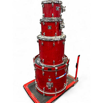 Used Yamaha 4 Piece OAK CUSTOM Silver badge RED Drum Kit