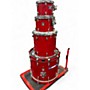 Used Yamaha 4 Piece OAK CUSTOM Silver badge RED Drum Kit RED