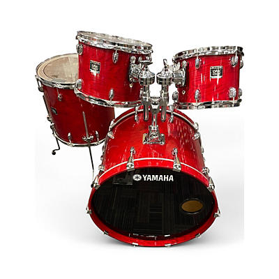 Used Yamaha 4 Piece Oak Custom Red Gloss Drum Kit