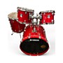 Used Yamaha 4 Piece Oak Custom Red Gloss Drum Kit Red Gloss