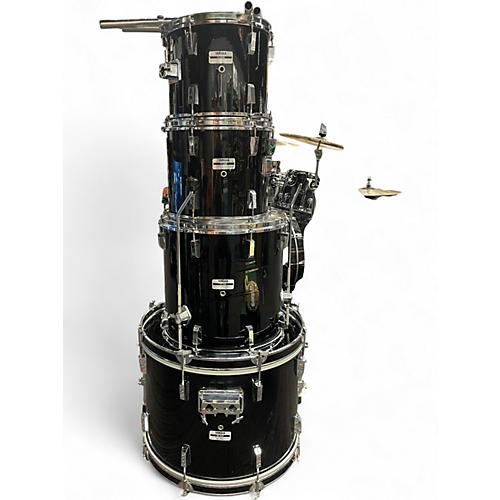 Used Yamaha 4 Piece Power Road Drum Set Black Drum Kit Black
