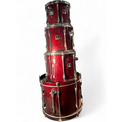 Used Yamaha 4 Piece STAGE CUSTOM Trans Red Drum Kit Trans Red